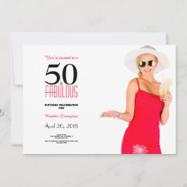50 en Fabulous 50th Birthday Invitation Kaart