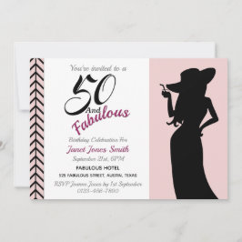 50 en Fabulous 50th Birthday Invitation Kaart