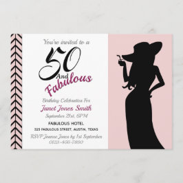50 en Fabulous 50th Birthday Invitation Kaart