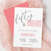 50 en Fabulous 50th Birthday Kaart