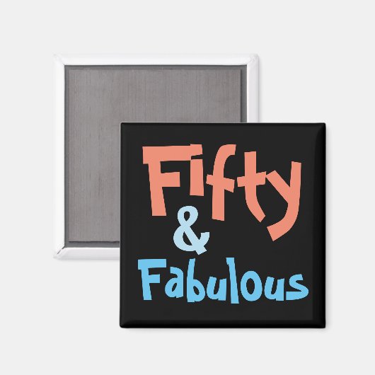 50 en Fabulous 50th Birthday Magneet (Voorkant / Achterkant)
