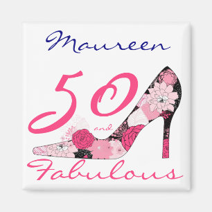 50 en Fabulous 50th Birthday Magneet