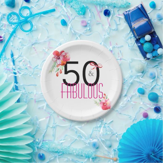 50 en Fabulous 50th Birthday Paper Bord (Feest)