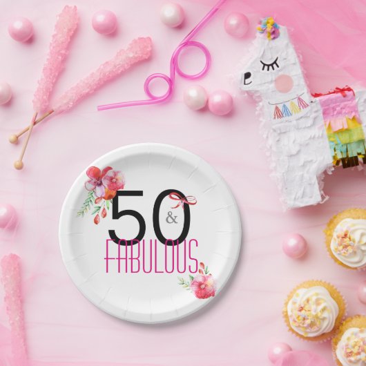 50 en Fabulous 50th Birthday Paper Bord (Feest)