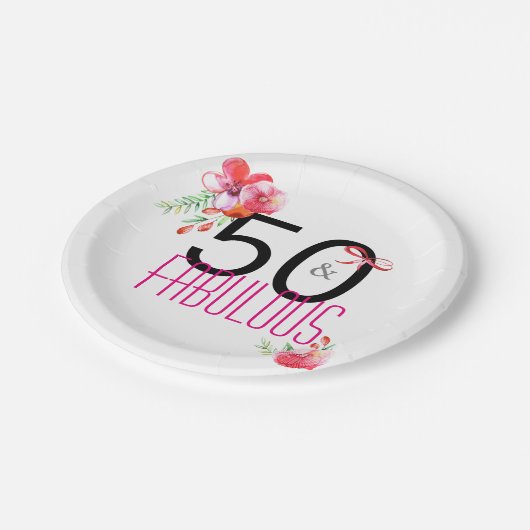 50 en Fabulous 50th Birthday Paper Bord (Gekanteld)