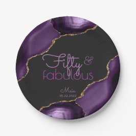 50 en Fabulous 50th Birthday Paper Borden Papieren Bordje
