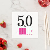 50 en Fabulous 50th Birthday Paper Napkins Servet (Insitu)