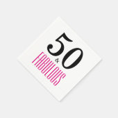 50 en Fabulous 50th Birthday Paper Napkins Servet (Hoek)