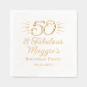 50 en Fabulous 50th Birthday Party Folie Servetten (Voorkant)