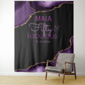 50- en Fabulous 50th Birthday Party-fotoachtergron Wandkleed (In situ)