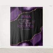 50- en Fabulous 50th Birthday Party-fotoachtergron Wandkleed (Voorkant)