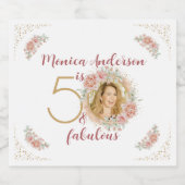 50 en Fabulous 50th Birthday Party Glitter Name Bier Etiket (Enkel label)