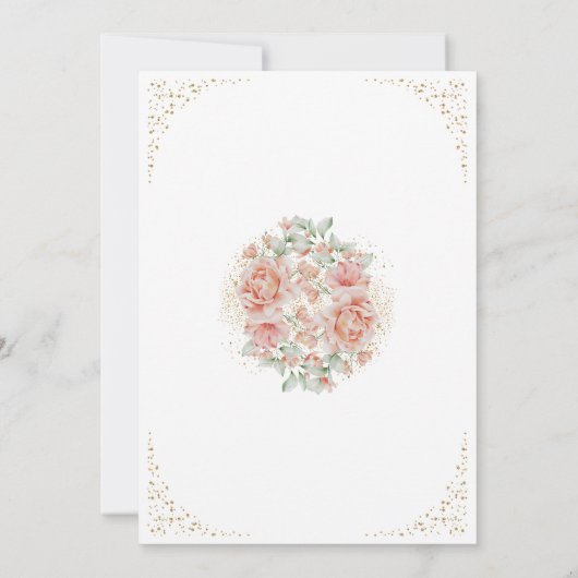 50 en Fabulous 50th Birthday Party Glitter Name Kaart (Achterkant)