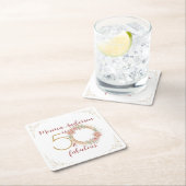 50 en Fabulous 50th Birthday Party Glitter Name Kartonnen Onderzetters (Insitu)