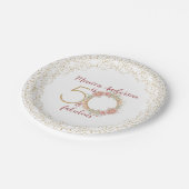 50 en Fabulous 50th Birthday Party Glitter Name Papieren Bordje (Gekanteld)