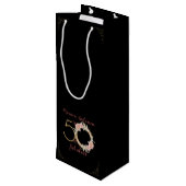 50 en Fabulous 50th Birthday Party Glitter Name Wijn Cadeautas (Achterkant Gekanteld)