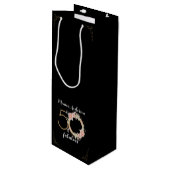 50 en Fabulous 50th Birthday Party Glitter Name Wijn Cadeautas (Voorkant Gekanteld)