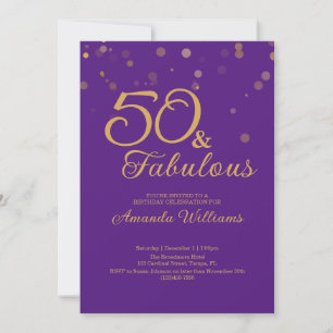 50 en Fabulous 50th Birthday Party Invitation Kaart