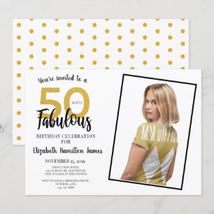 50 en Fabulous 50th Birthday Party Kaart