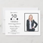 50 en Fabulous 50th Birthday Party Kaart (Voorkant)