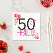 50 en Fabulous 50th Birthday Party Napkins Servet (Insitu)