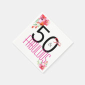 50 en Fabulous 50th Birthday Party Napkins Servet (Hoek)