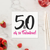 50 en Fabulous 50th Birthday Party Paper Napkins Servetten (Insitu)