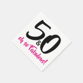 50 en Fabulous 50th Birthday Party Paper Napkins Servetten (Hoek)