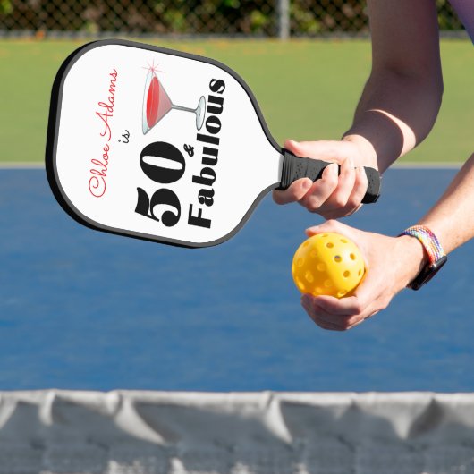 50 en Fabulous 50th Birthday Party Pickleball Paddle (Insitu)