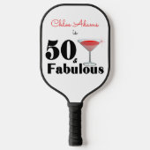 50 en Fabulous 50th Birthday Party Pickleball Paddle (Voorkant)