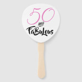 50 en Fabulous 50th Birthday Party Polka Dots Handwaaier (Voorkant)