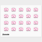 50 en Fabulous 50th Birthday Party Ronde Sticker (Vel)