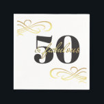 50 en Fabulous 50th Birthday Party Servet<br><div class="desc">Viel je speciale 50ste verjaardagsfeestje met dit schattige,  elegante en moderne design in gouden vormgeving en zwarte typografie. Wauw je gasten met dit 50 en geweldige design</div>