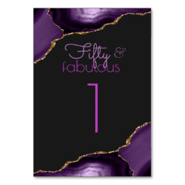 50 en Fabulous 50th Birthday Party Table Number Kaart