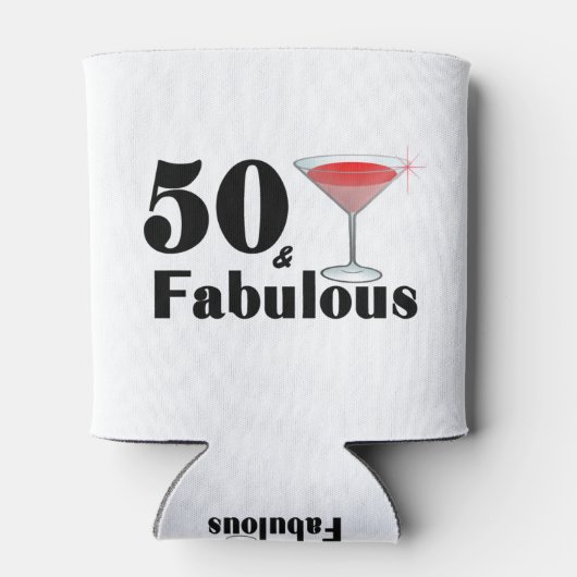 50 en Fabulous 50th Birthday - persoonlijk Blikjeskoeler (Achterkant)