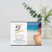 50 en Fabulous 50th Birthday Photo Invitation Kaart (Staand voorkant)