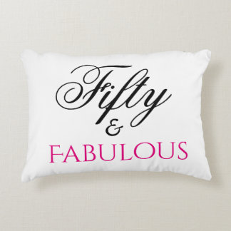50 en Fabulous 50th Birthday Pillow Accent Kussen