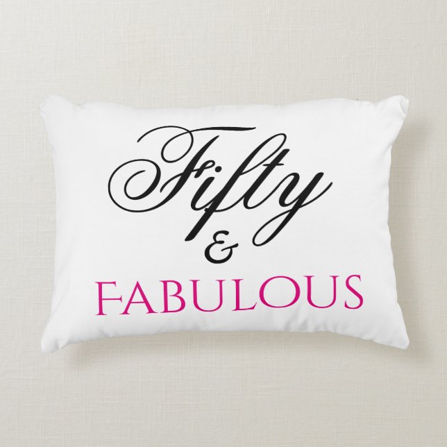 50 en Fabulous 50th Birthday Pillow Accent Kussen (Voorkant)