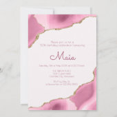 50 en Fabulous 50th Birthday Pink Kaart (Achterkant)