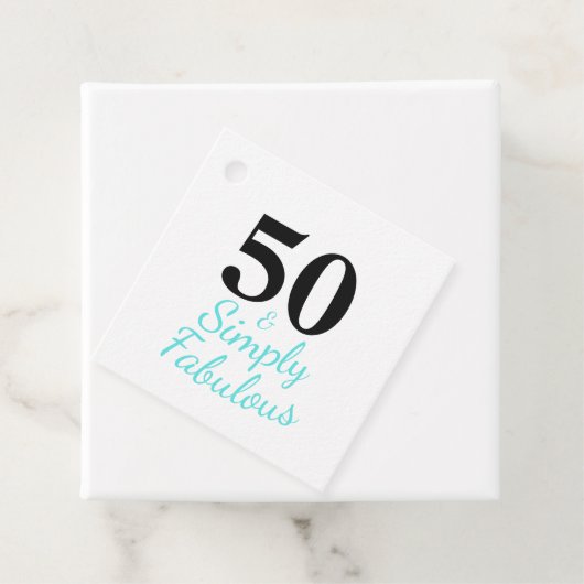 50 en Fabulous 50th Birthday Quote Bedankjes Labels (In situ)