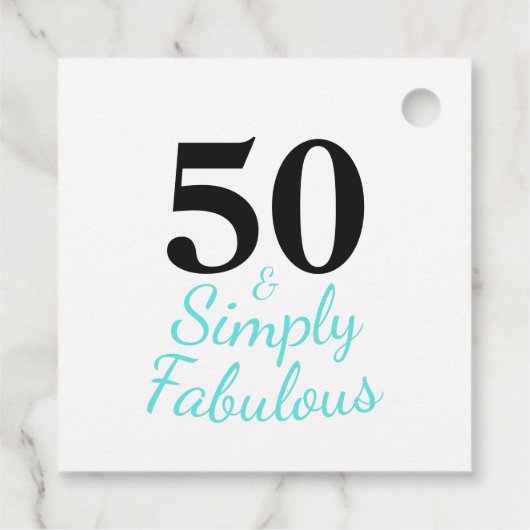 50 en Fabulous 50th Birthday Quote Bedankjes Labels (Achterkant)