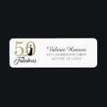 50 en Fabulous 50th Birthday Return Address Label<br><div class="desc">50 en Fabulous 50ste Verjaardag Adreslabel. De woorden "50 and Fabulous" in goud glitter en zwart zijn gezet met behulp van populaire typografie. De zwarte aangepaste tekstkleur kan worden gewijzigd met behulp van het menu Bewerken. Overeenkomende producten en andere kleuren zijn beschikbaar.</div>