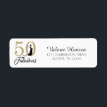 50 en Fabulous 50th Birthday Return Address Label<br><div class="desc">50 en Fabulous 50ste Verjaardag Adreslabel. De woorden "50 and Fabulous" in goud glitter en zwart zijn gezet met behulp van populaire typografie. De zwarte aangepaste tekstkleur kan worden gewijzigd met behulp van het menu Bewerken. Overeenkomende producten en andere kleuren zijn beschikbaar.</div>
