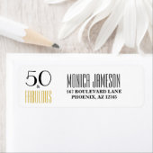 50 en Fabulous 50th Birthday Return Address Label (Insitu)
