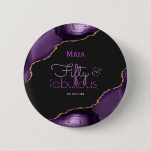 50 en Fabulous 50th Birthday Ronde Button 5,7 Cm