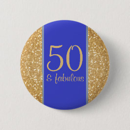 50 en Fabulous 50th Birthday Ronde Button 5,7 Cm