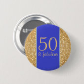 50 en Fabulous 50th Birthday Ronde Button 5,7 Cm (Voorkant /achterkant)