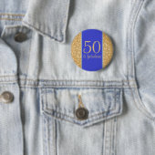 50 en Fabulous 50th Birthday Ronde Button 5,7 Cm (In situ)