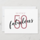 50 en Fabulous 50th Birthday Roos Gold (Voorkant)