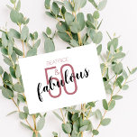 50 en Fabulous 50th Birthday Roos Gold<br><div class="desc">Viel 50 in stijl met dit leuke zwarte en gouden 50e verjaardagsontwerp voor roos. Het ontwerp is stijlvol met populair handschrift in zwart,  stijlvol over het gouden nummer 50 van het roos. Het ontwerp kan gemakkelijk worden aangepast of de naam kan leeg worden gelaten.</div>
